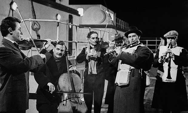 The band plays on as the Titanic sinks  a still from the 1958 film A Night To Remember